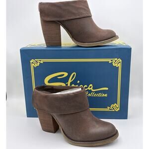 Sbicca Vitalo Mule Women’s Brown Faux Leather Chunky Heel Size 6.5